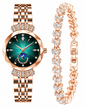 Emerald Moon Rose Gold Watch & Bracelet Set
