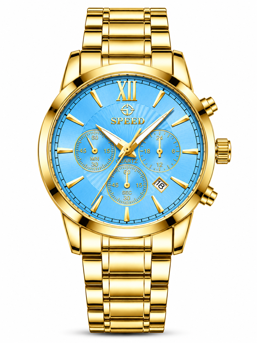 Speed Sky Blue Luxury Chronograph