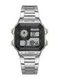 Adimax Retro Blue Dual Time Digital Watch